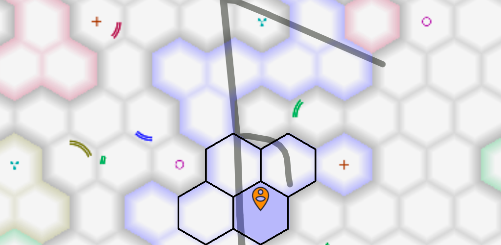 Game board with hexagons